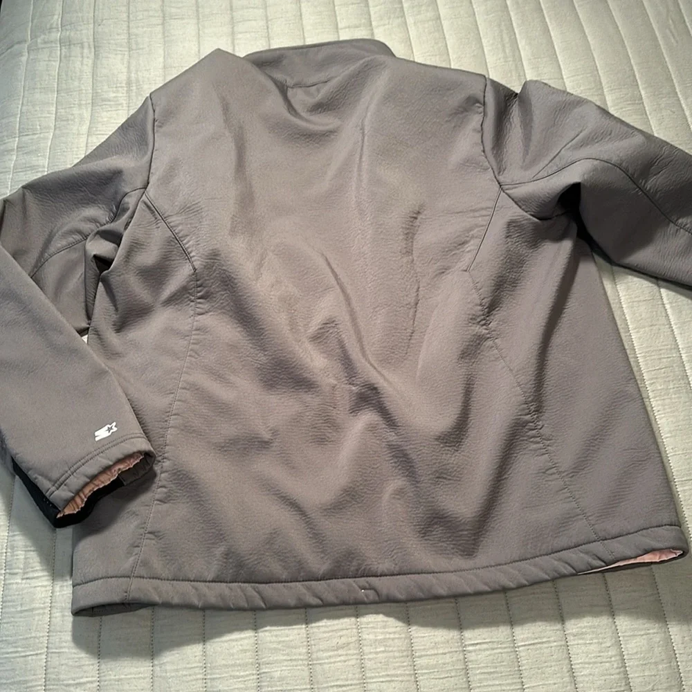 Zine zip front mid-weight coat, size large